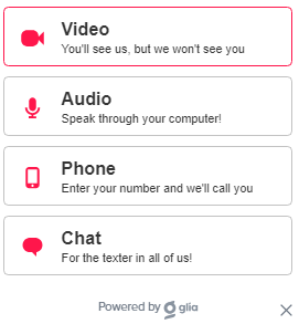 Glia help Button example Icons
