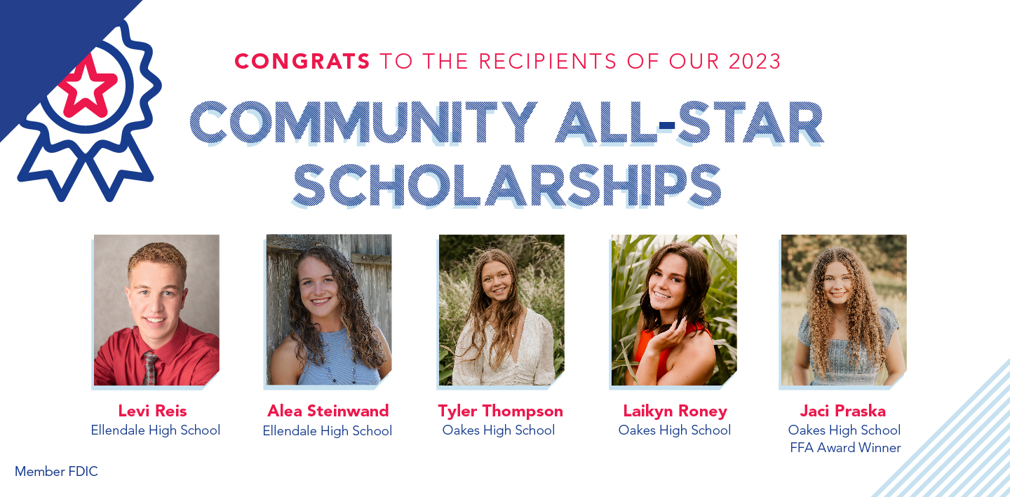 Starion Bank awards scholarships in Oakes and Ellendale